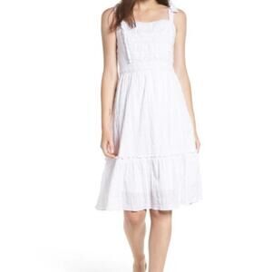 nwt cupcakes & cashmere Breezy White Lacey Sundress size US 2 New Knee Length